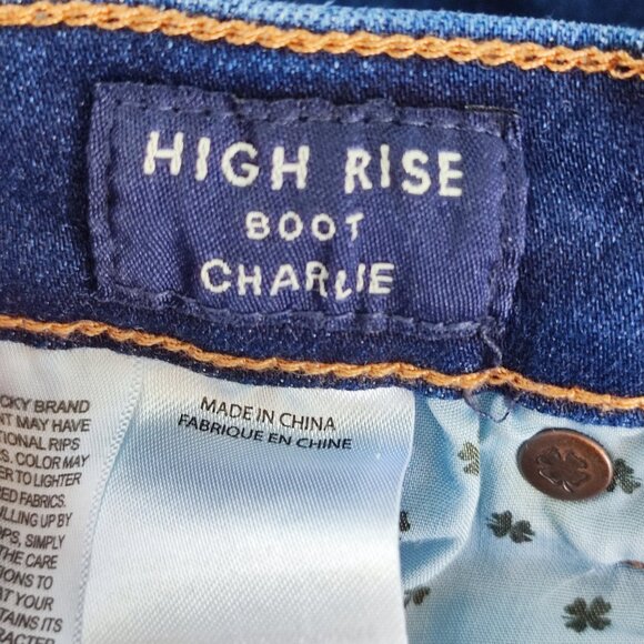 Lucky Brand Charlie jeans high rise boot crop denim blue women's size 6/28 - Picture 7 of 15